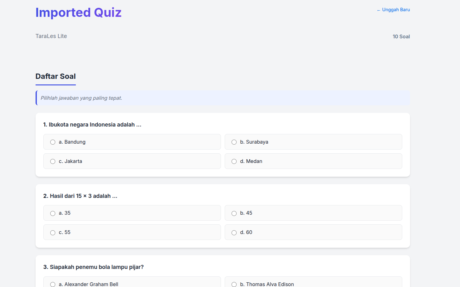 TaraLes Lite Preview